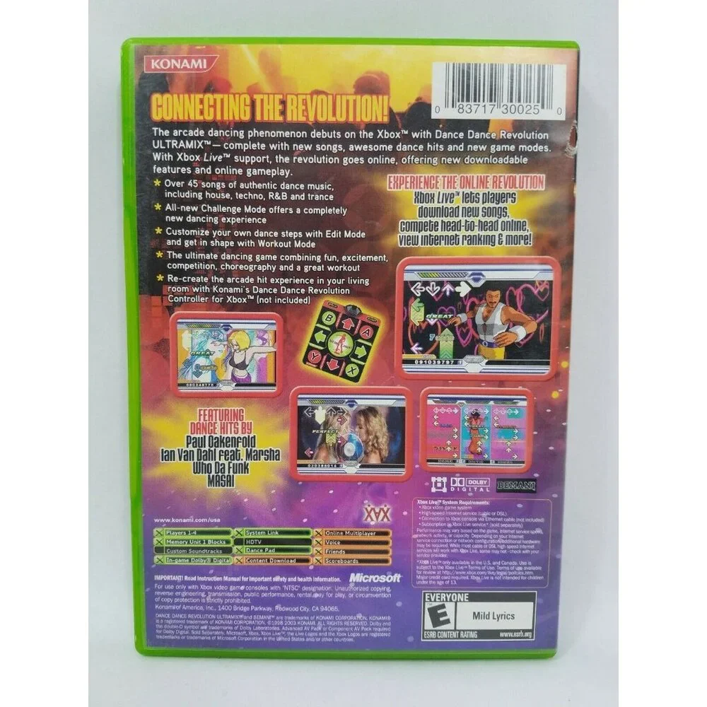 Dance Dance Revolution Ultramix (Microsoft Xbox, 2003) No Manual Tested